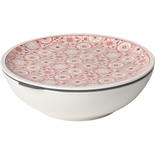 Raudonos ir baltos spalvos porcelianinė maisto dėžutė Villeroy & Boch Like To Go, ø 21 cm