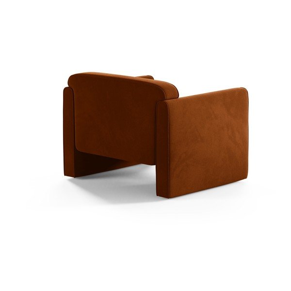 Terakotos spalvos iš velveto krėslas Abby – Micadoni -image-2