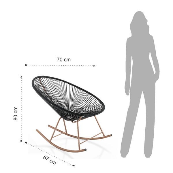 Juodos spalvos supamoji kėdė Tomasucci Numana, tinkama naudoti lauke-image-3