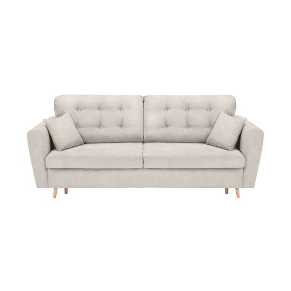 Šviesiai pilka sofa lova su saugykla "Cosmopolitan Design Grenoble