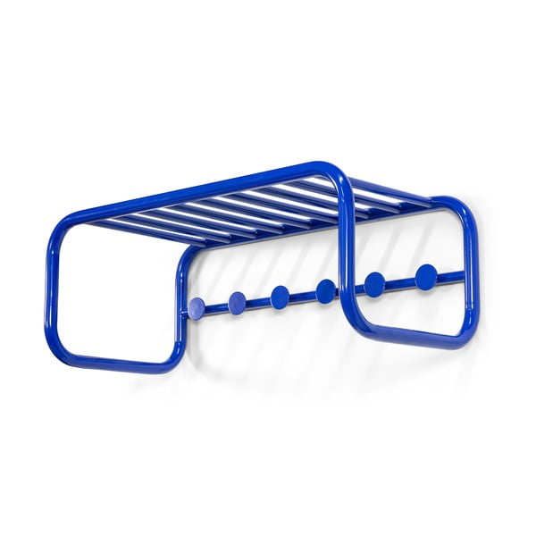 Mėlynos spalvos iš metalo sieninė lentyna su lentyna 72 cm Retro – Spinder Design-image-2