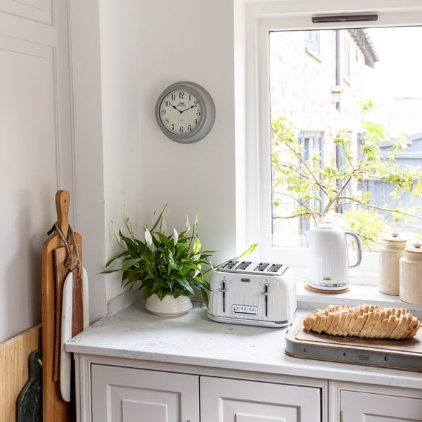 Pilkas sieninis laikrodis Kitchen Craft Living Nostalgia Grey, ⌀ 25,5 cm-image-1