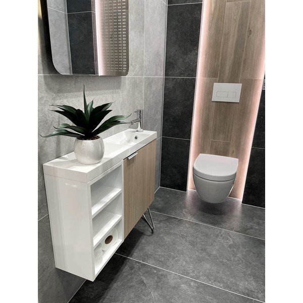 Pakabinama spintelė be kriauklės natūralios spalvos iš ąžuolo 50x50 cm Latus Vi – Sapho-image-1