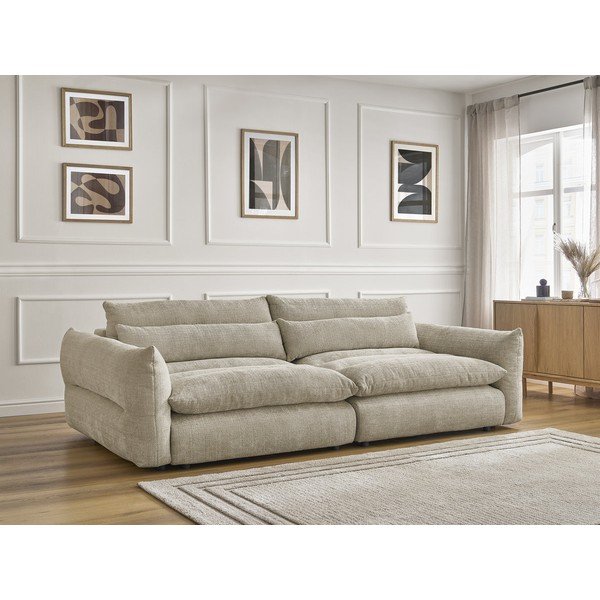 Smėlio spalvos sofa iš šenilinio audinio 276 cm Neil – Bobochic Paris-image-1
