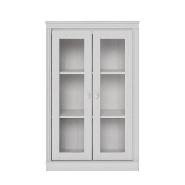 Baltos spalvos iš pušies masyvo vitrina 74x118x35 cm Anita – Støraa