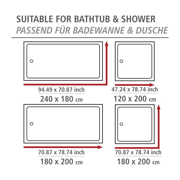 Dušo užuolaida 180x200 cm Pastel Dots - Wenko-image-2