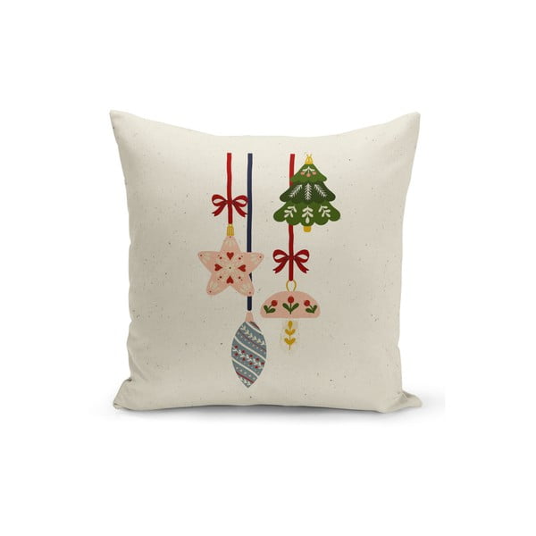 Smėlio spalvos kalėdinis dekoratyvinis pagalvės užvalkalas Kate Louise Christmas Noel, 43 x 43 cm