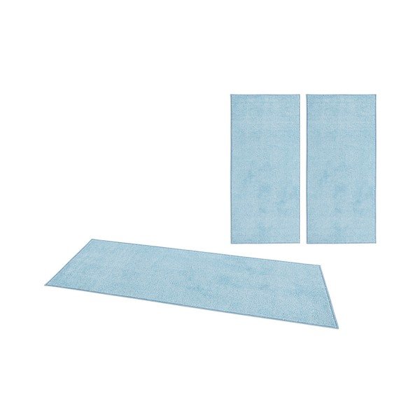3 mėlynos spalvos kilimėlių rinkinys Hanse Home Pure