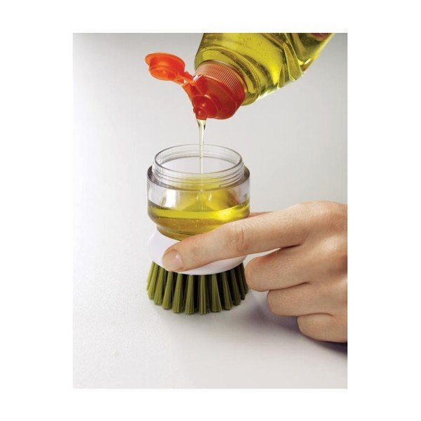 Žalias šveitimo šepetys su dozatoriumi ir stovu Joseph Joseph-image-3