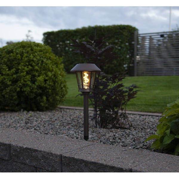 Ruda lauko saulės energija veikianti LED lempa Star Trading Fergus, aukštis 35 cm-image-3