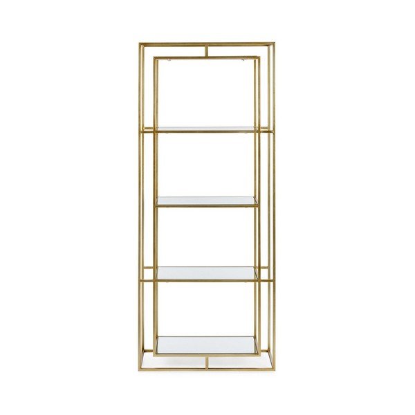 Auksinės spalvos iš plieno knygų spinta  68x172,5x28 cm Elenor – Bizzotto