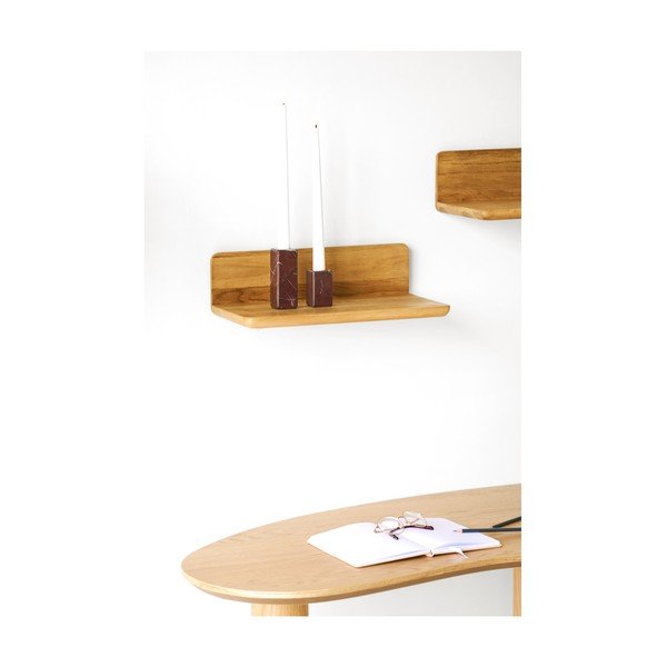 Šviesios natūralios spalvos iš ąžuolo masyvo sieninė lentyna 40 cm Salina – House Nordic-image-1