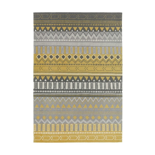 Geltonas kilimas Azijos kilimai Tribal Mix, 120 x 170 cm