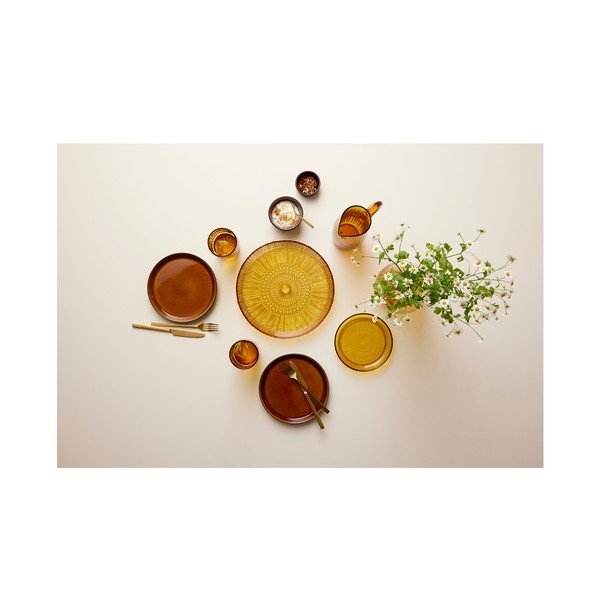 Serviravimo padėklas oranžinės spalvos iš stiklo  ø 30 cm Kusintha – Bitz-image-2