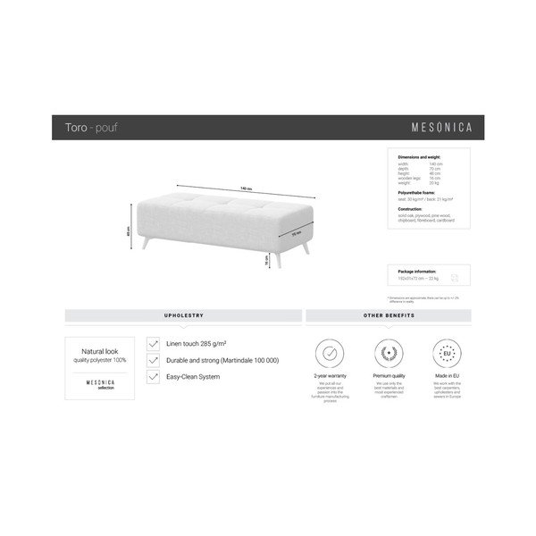 Pilkos spalvos pufas MESONICA Toro-image-3
