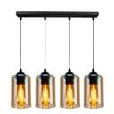 Juodas pakabinamas šviestuvas su stikliniu gaubtu 10x65 cm Bistro - Candellux Lighting