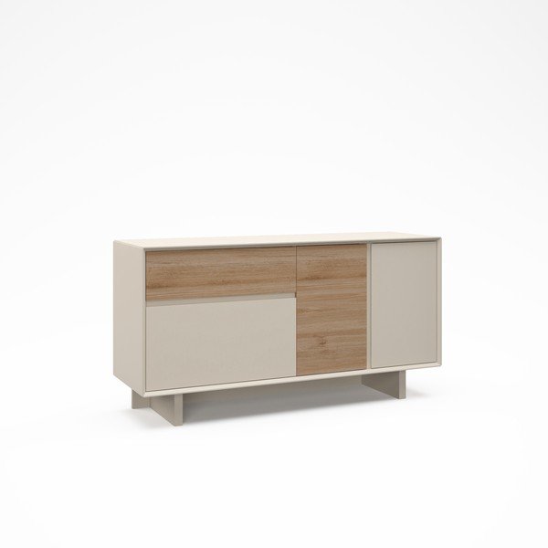Smėlio spalvos/natūralios spalvos šoninė spintelė iš ąžuolo 146x76x45 cm Carpi – Marckeric-image-2
