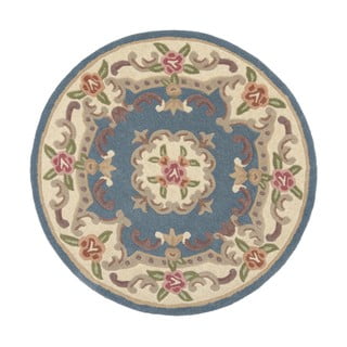 Mėlynas vilnonis kilimas Flair Rugs Aubusson, ⌀ 120 cm