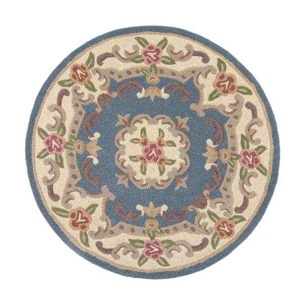 Mėlynas vilnonis kilimas Flair Rugs Aubusson, ⌀ 120 cm