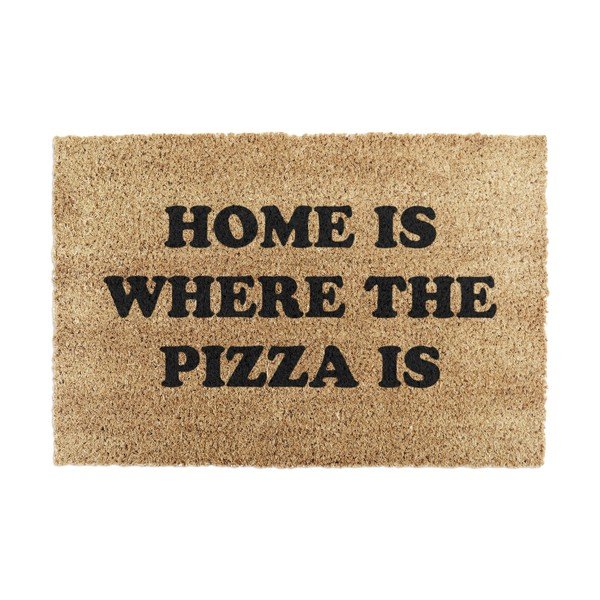Iš kokoso pluošto grindų kilimėlis 40x60 cm Home Is Where the Pizza Is – Artsy Doormats