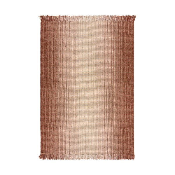 Apverčiamas/rankų darbo iš džiuto mišinio kilimas raudonos spalvos 160x230 cm Jute Ombre Red – Flair Rugs