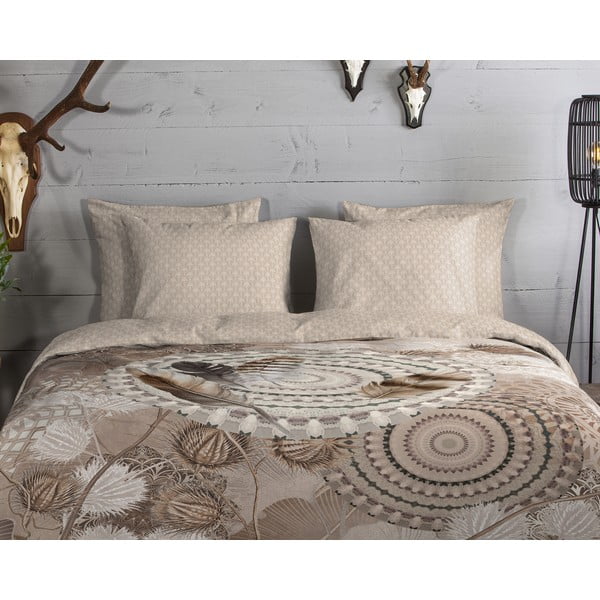 Rudos spalvos iš flanelės viengulė patalynė 140x200 cm Ringhda – HIP-image-2