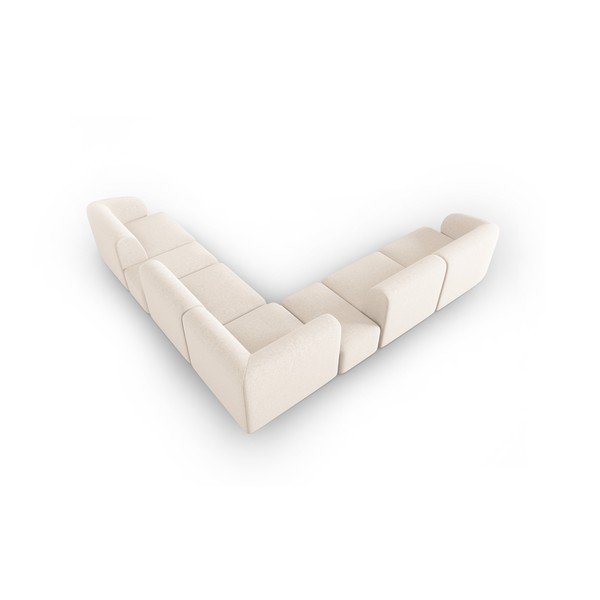Smėlio spalvos iš šenilinio audinio kampinė sofa Paolo – Milo Casa-image-3