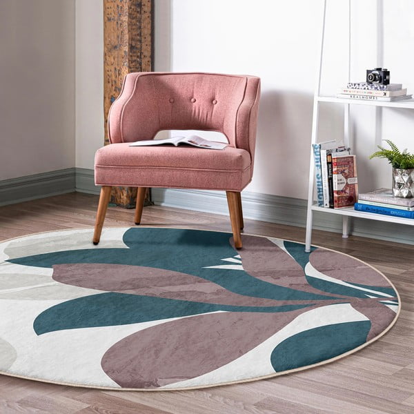 Skalbiamas/robotiniams dulkių siurbliams apvalios formos kilimas ø 100 cm Comfort – Mila Home-image-4