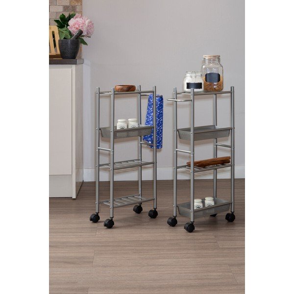 Iš metalo vežimėlis ant ratukų 16x40 cm Dara – Premier Housewares-image-1