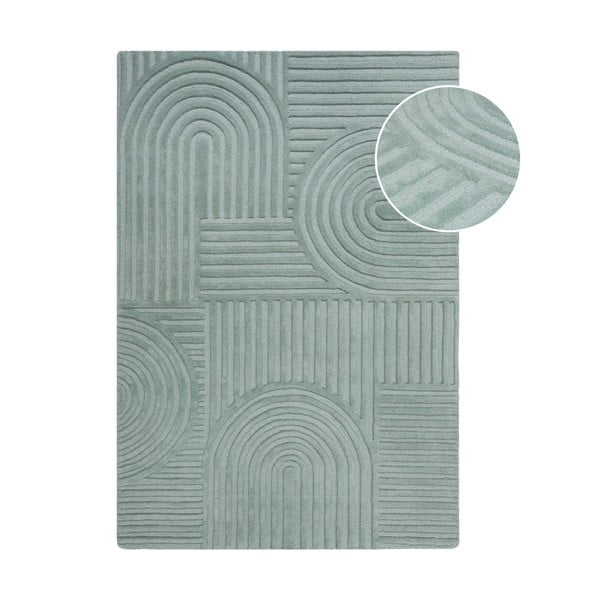 Rankų darbo turkio spalvos iš vilnos kilimas 200x290 cm Zen Garden – Flair Rugs