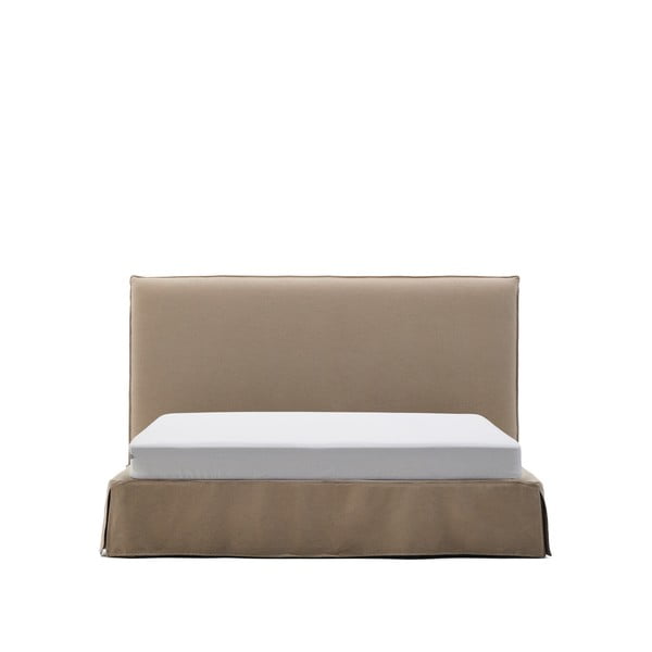 Taupe spalvos dvigulė lova audiniu dengta 180x200 cm Jaira – Kave Home-image-2