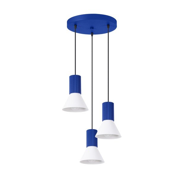 Mėlynos spalvos iš metalo kabantis šviestuvas ø 30 cm Niru – Sollux