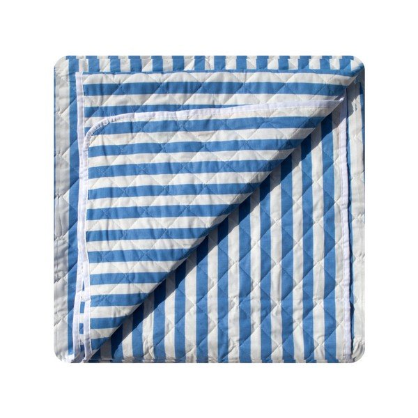 Mėlynai ir baltai dryžuota dygsniuota lovatiesė "Stripes", 160 x 230 cm-image-3