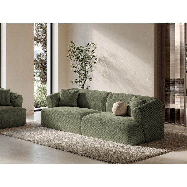 Žalios spalvos sofa iš kordinio velveto 255 cm Campi – Cosmopolitan Design-image-1
