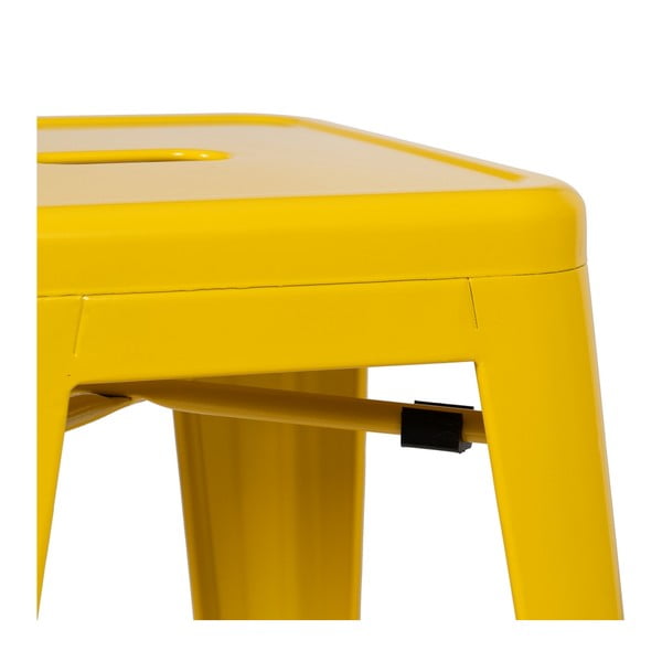 Geltonos spalvos iš metalo baro kėdžių komplektas 2 vnt. (sėdynės aukštis 76,5 cm) – Ixia-image-3