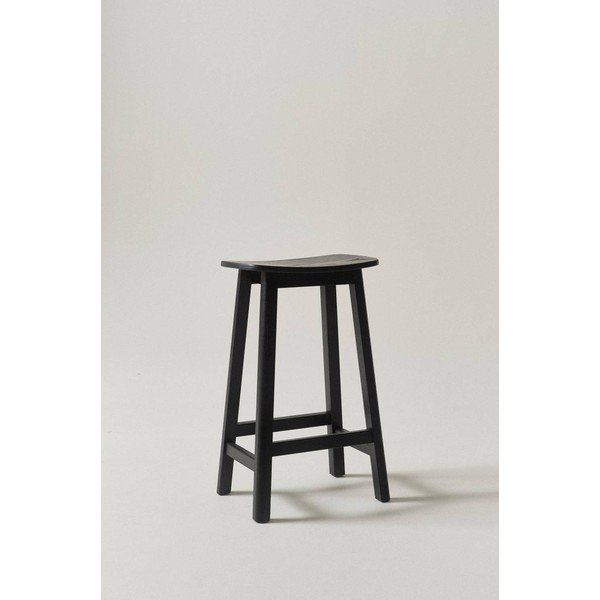 Juodos spalvos iš uosio masyvo baro taburetė (sėdynės aukštis 65 cm) Selene – Jotex-image-1