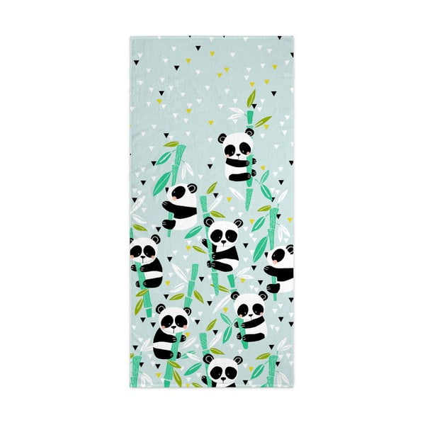 Šviesiai žalias kūdikių rankšluostis 150x70 cm Panda - Moshi Moshi