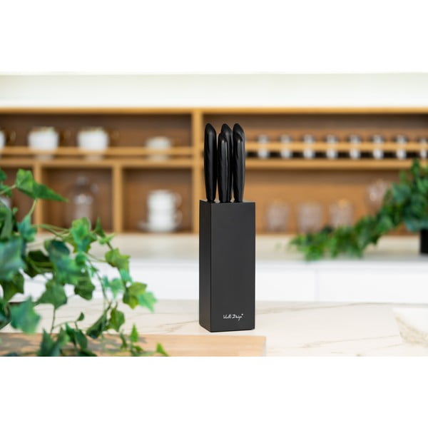 Sada 5 nožů v černém držáku Vialli Design Caro-image-4