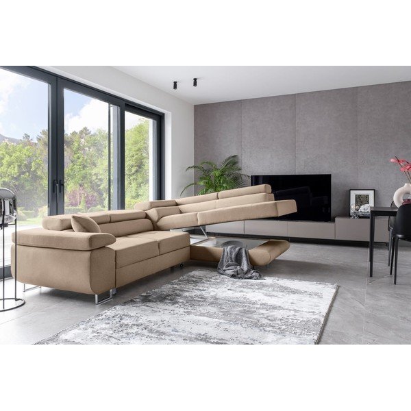Smėlio spalvos sulankstoma/su sandėliavimo vieta kampinė sofa (su dešiniuoju kampu/„L“ formos) Anton – ELTAP-image-4