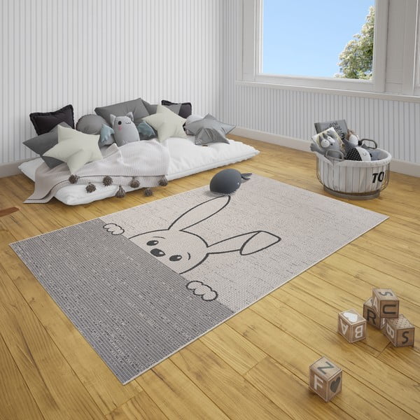 Kreminės spalvos vaikiškas kilimas Ragami Bunny, 80 x 150 cm-image-1