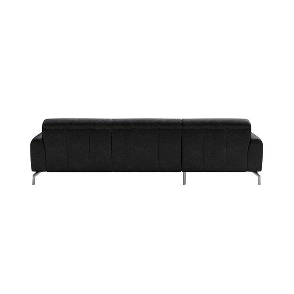 Juoda odinė kampinė sofa MESONICA Puzo, kairysis kampas-image-3