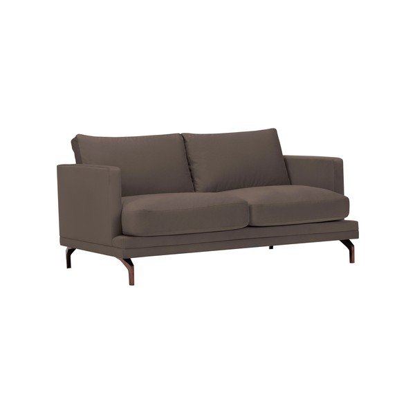 "Windsor & Co Sofas Jupiter" rudos spalvos dviejų vietų sofa su aukso spalvos atramomis kojoms-image-1