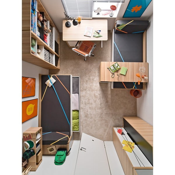 Viengulė lova su baltomis ir pilkomis detalėmis "Vox Evolve", 90 x 200 cm-image-3