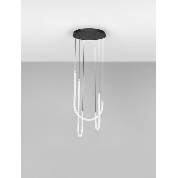 Baltos spalvos/matinės juodos spalvos iš plieno kabantis šviestuvas LED su pritemdymo funkcija ø 41 cm su gaubtu iš akrilo stiklo Topaz – Nova Luce-image-3
