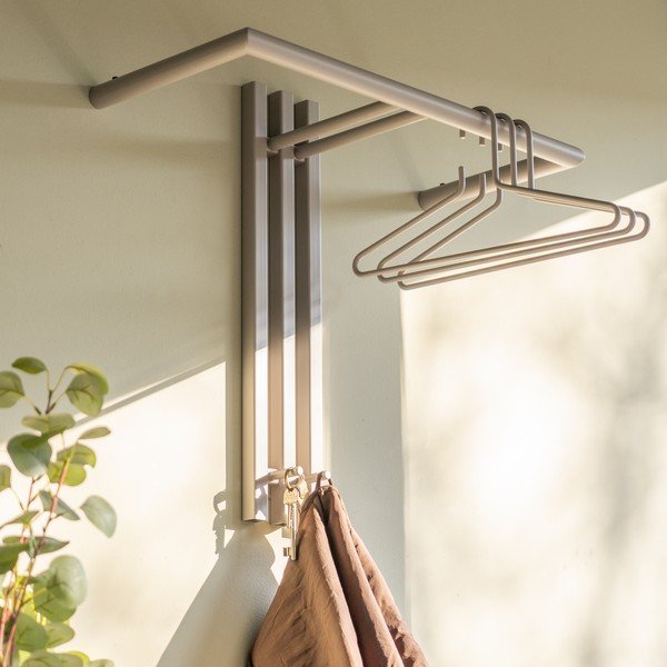 Taupe spalvos iš plieno sieninė lentyna 65 cm Senza – Spinder Design-image-3