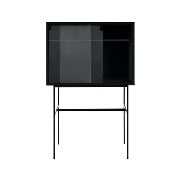 Juodos spalvos vitrina su stumdomomis durimis 70x109x40 cm Lekko – noo.ma-image-2