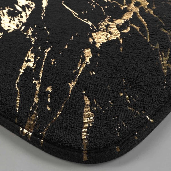 Juodos spalvos/auksinės spalvos vonios kilimėlis 45x75 cm Aquamarbre – douceur d'intérieur-image-3