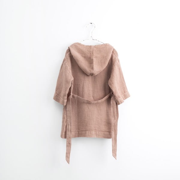 Vaikiškas oranžinis lininis chalatas Linen Tales Nature, 122-128 dydis-image-2