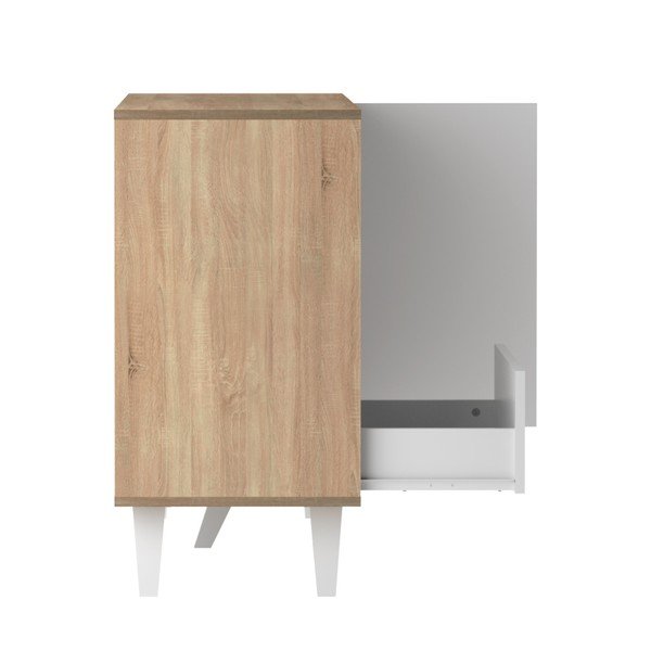 Balta komoda su šviesiai rudu korpusu TemaHome Prism-image-4