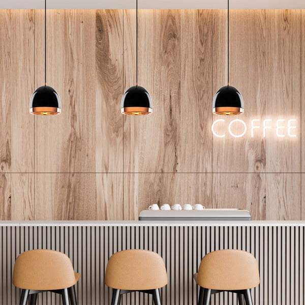 Kabantis šviestuvas juodos spalvos/auksinės spalvos ø 17 cm su metaliniu gaubtu Mugo – Opviq lights-image-4